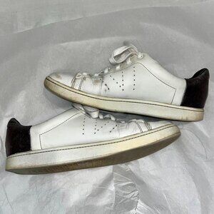 Vince White and Grey Metallic leather sneakers